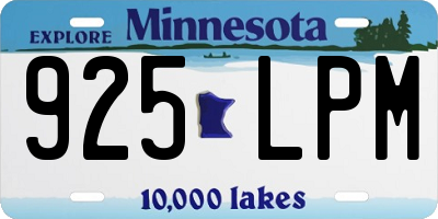 MN license plate 925LPM