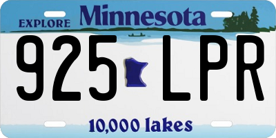 MN license plate 925LPR