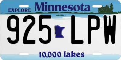 MN license plate 925LPW