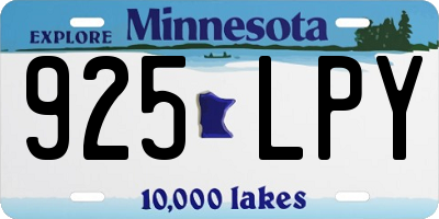 MN license plate 925LPY