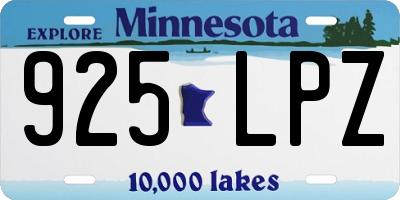 MN license plate 925LPZ