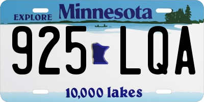 MN license plate 925LQA