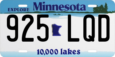 MN license plate 925LQD