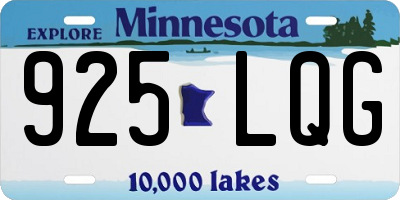 MN license plate 925LQG