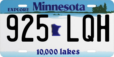 MN license plate 925LQH