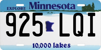 MN license plate 925LQI