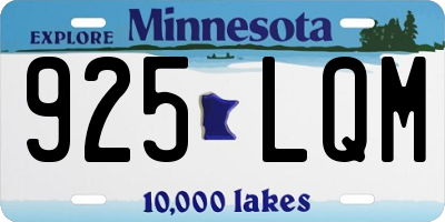 MN license plate 925LQM