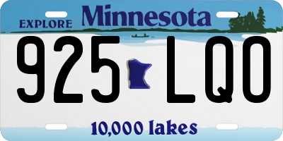 MN license plate 925LQO