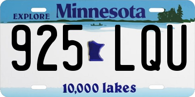 MN license plate 925LQU