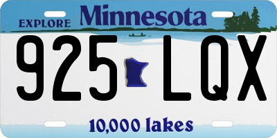 MN license plate 925LQX