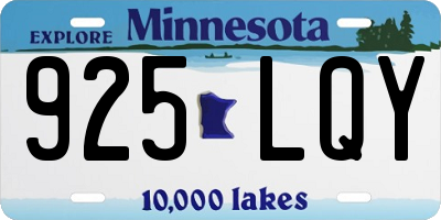 MN license plate 925LQY