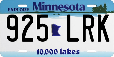 MN license plate 925LRK