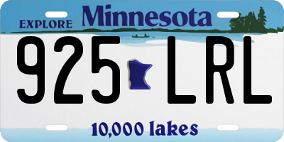 MN license plate 925LRL