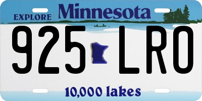 MN license plate 925LRO
