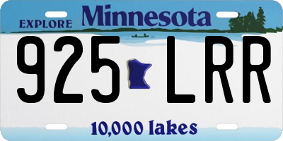 MN license plate 925LRR