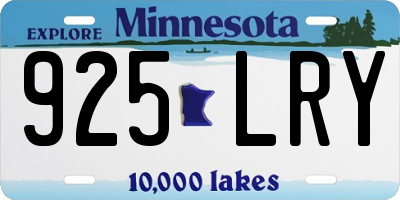 MN license plate 925LRY
