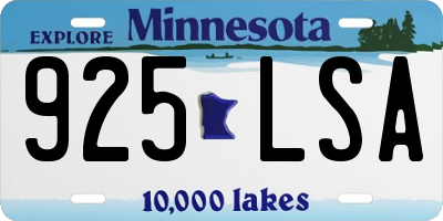 MN license plate 925LSA