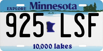 MN license plate 925LSF