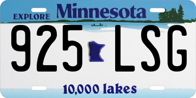 MN license plate 925LSG
