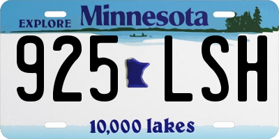 MN license plate 925LSH