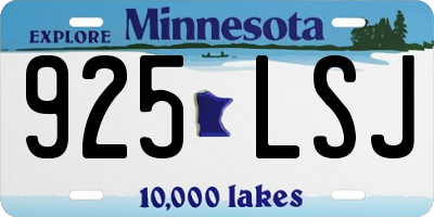 MN license plate 925LSJ