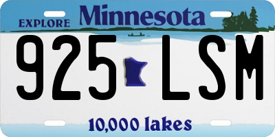 MN license plate 925LSM