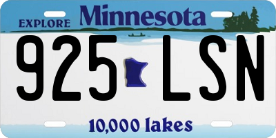 MN license plate 925LSN