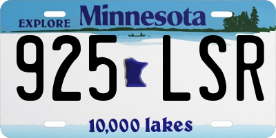 MN license plate 925LSR