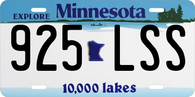 MN license plate 925LSS