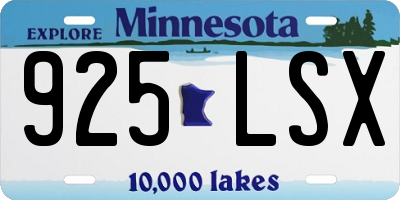 MN license plate 925LSX