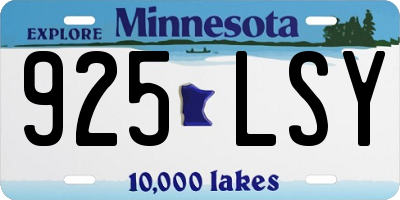 MN license plate 925LSY