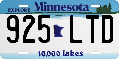 MN license plate 925LTD