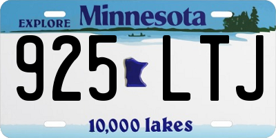 MN license plate 925LTJ