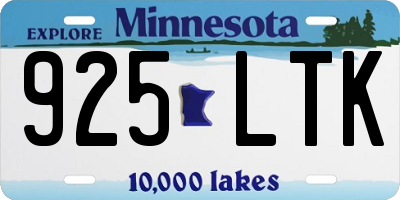 MN license plate 925LTK