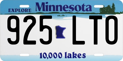 MN license plate 925LTO