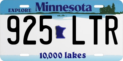 MN license plate 925LTR