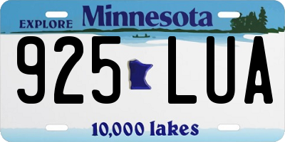 MN license plate 925LUA