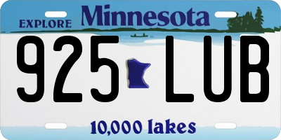 MN license plate 925LUB