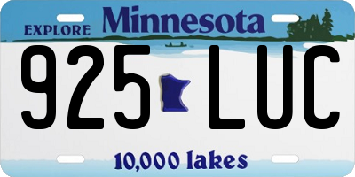 MN license plate 925LUC