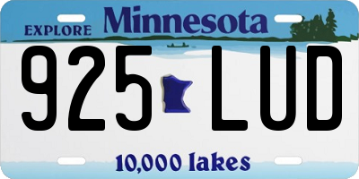MN license plate 925LUD