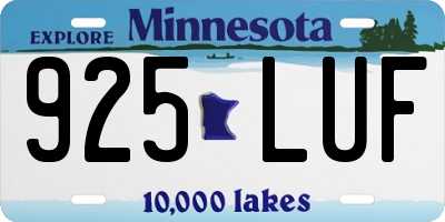 MN license plate 925LUF