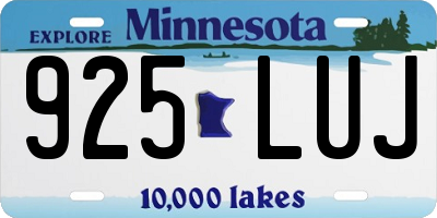 MN license plate 925LUJ