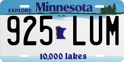 MN license plate 925LUM