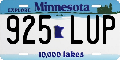 MN license plate 925LUP