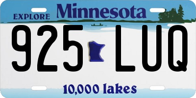 MN license plate 925LUQ