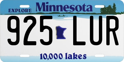 MN license plate 925LUR