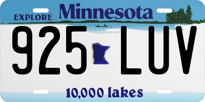 MN license plate 925LUV