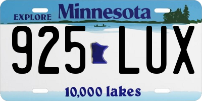 MN license plate 925LUX