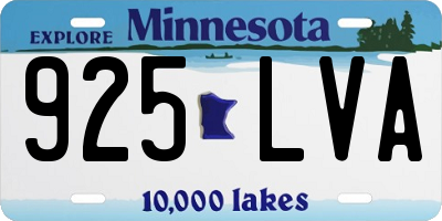 MN license plate 925LVA