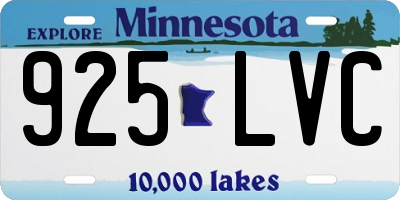 MN license plate 925LVC